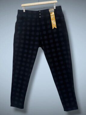 I‎ Believe Slimming Glitter Checkered Pants
